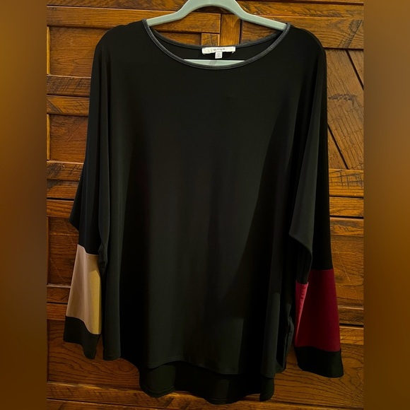 Sympli Dolman Sleeve Tunic Black size 16 Boxy Top Made in Canada - Picture 1 of 10